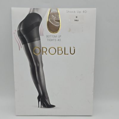 New Women's OROBLU Sable Shock Up Bottom Up Tights 40 Size Medium